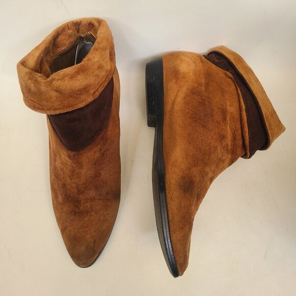 Vtg 80s 90s Impo Brown Ankle Slouch Boots 8 Boho Retro Robin Hood - Picture 3 of 16